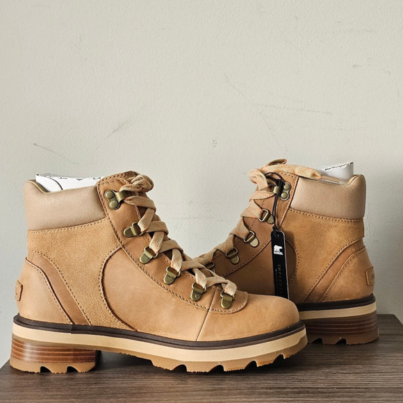 Sorel Women's Lennox Hiker STKD WP Boots Size 10  Tawny Buff NWT - Picture 3 of 8